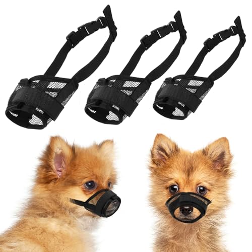 ElevateTech 3 Stück Maulkorb für Hunde, weicher Netzmaulkorb für kleine mittelgroße und große Hunde Verstellbarer Riemen atmungsaktiver Mundschutz schützt vor Beißen Bellen Kauen geeignet Spazierg ElevateTech 3 Stück Maulkorb für Hunde, weicher Netzmaulkorb für kleine mittelgroße und große Hunde Verstellbarer Riemen atmungsaktiver Mundschutz schützt vor Beißen Bellen Kauen geeignet Spazierg von ElevateTech