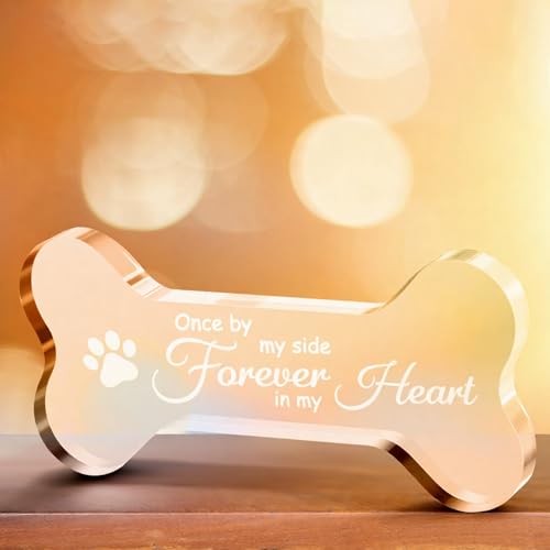 ElevateTech Haustier-Gedenk-Ornament, Gedenkgeschenk, Hundeverlust, Acrylschild, Knochenform, Dekoration, Ornament, personalisierbar, Geschenkideen von ElevateTech