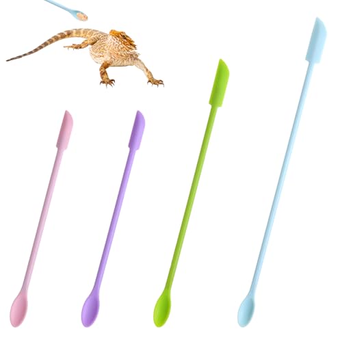 ElevateTech Reptilienlöffel mit langem Griff, Futterzange, Gecko, Futterlöffel, Aquarium, Futterwerkzeuge für Gecko, Eidechse, Wasserspeier, Bärte, andere Kleintiere, 30 cm, 24 cm, 15 cm, 4 Stück von ElevateTech