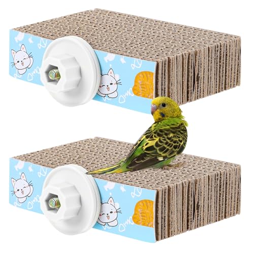 ElevateTech Vogel-Kauspielzeug, Papageienkäfig, Sitzstange, Pappplattform, Vogelpfoten-Schleifständer für Käfig, Vögel, Ruheplattform, Ständer, Papageien, Spielplatz, Übungsspielzeug, Sittiche von ElevateTech