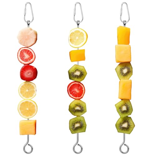 ElevateTech Vogelfutterhalter, Edelstahl, für Kleintiere, Vogelfutter, Leckereien, Spieß, zum Aufhängen, Gemüse, Obst, Futtermittel, Behandlungswerkzeug, geeignet für Papageien, Kakadus ElevateTech Vogelfutterhalter, Edelstahl, für Kleintiere, Vogelfutter, Leckereien, Spieß, zum Aufhängen, Gemüse, Obst, Futtermittel, Behandlungswerkzeug, geeignet für Papageien, Kakadus von ElevateTech