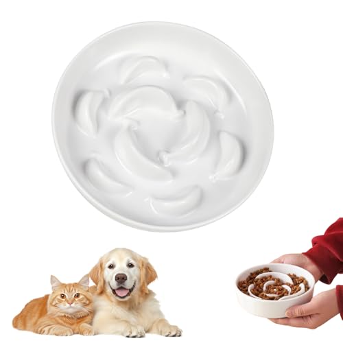 Elfinfi Anti Schling Napf Hund, Bruchsicherer Futternapf Katze mit Labyrinth-Design, Anti Schling Napf Katze für Katzen und Kleine Hunde, Einfach zu Reinigen, 16 × 3.2 cm von Elfinfi