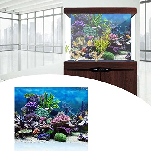 ElgnAura Aquarium-Hintergrundpapier: Aquarium-PVC-Klebeposter mit Unterwasserkorallen-Design, Hintergrunddekorationspapier für Aquariumdekorationen (I) von ElgnAura