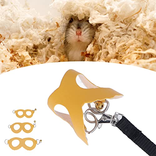 ElgnAura Sugar Glider Harness and Leash, Adjustable Small Animal Training Vest Set for Squirrel, Rabbit, and Guinea Pigs (Yellow) von ElgnAura