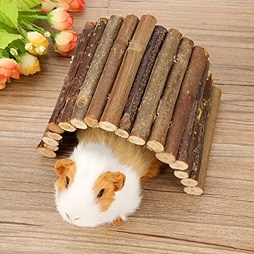 ElgnAura hölzerne Hamster Kautbrücke Spielzeug Reptilien biegende Brücke für kleines Tierklettern und Kauenspaß (S 2oz) von ElgnAura