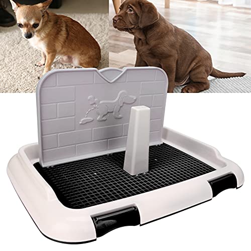 Elgnaura Indoor Puppy Töpfchen Lösung, Hunde -Toiletten -Trainingstablett mit abnehmbarem Pfosten, ideal für das geplante Urinieren und das Trocknen der Böden (Black) von ElgnAura