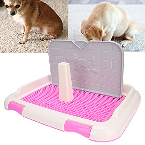 Elgnaura Indoor Puppy Töpfchen Lösung, Hunde -Toiletten -Trainingstablett mit abnehmbarem Pfosten, ideal für das geplante Urinieren und das Trocknen der Böden (Pink) von ElgnAura