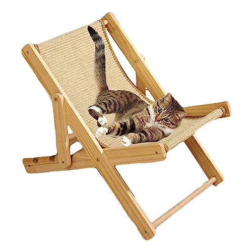 Cat Sisal Chair, Katzen-Sisal-Stuhl - Katzenstuhl-Lounge, Erhöhtes Haustierbett - Haustierbettstuhl, verstellbares, erhöhtes Katzenbett, Tragfähigkeit 10 kg für Kätzchen, Welpen, Kaninchen, Kleintiere von Elinrat