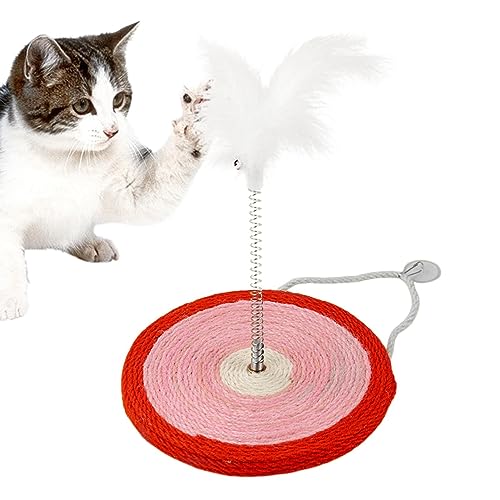 Elinrat Katzenkratzspielzeug | 2-in-1-Katzenspielzeug - Interaktiver Katzenfederstab mit Feder und Sisalschnur für Katzenkätzchen, die Spaß am Übungsspiel von Elinrat