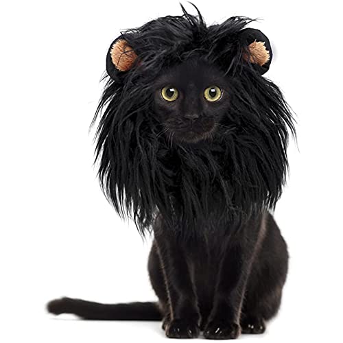 Haustier Löwenmähne, Löwenmähne mit Ohren Halloween Haustier Kostüm für Katzen, kleine Hunde oder Welpen (M) von Elionless