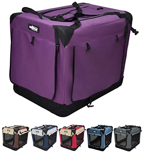 EliteField Hundebox mit 4 Türen, faltbar, weich, mit Vorhängen, Tragetasche und Fleece-Bett, für drinnen und draußen, 61 cm L x 45,7 cm B x 53,3 cm H, Violett + 4 Türvorhänge EliteField Hundebox mit 4 Türen, faltbar, weich, mit Vorhängen, Tragetasche und Fleece-Bett, für drinnen und draußen, 61 cm L x 45,7 cm B x 53,3 cm H, Violett + 4 Türvorhänge von EliteField