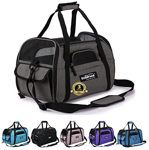 EliteField Transporttasche für Haustiere (3 Jahre Garantie, von Fluggesellschaften zugelassen) für kleine Hunde, Katzen, Welpen – Reisetasche mit weichen Seiten (X-Large:53,3 cm L x 30,5 cm B x 33 cm von EliteField