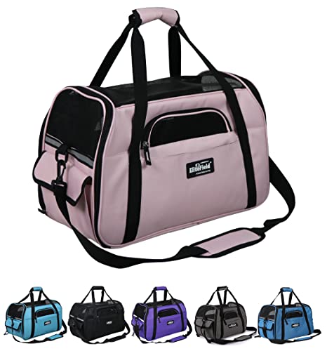 EliteField Weiche Tragetasche für Haustiere, Fluggesellschaften zugelassen, weiche Seiten, für Hunde, Welpen, Katzen, Reisetasche, Größe XL: 53,3 cm L x 30,5 cm B x 33 cm H, Rosa) von EliteField