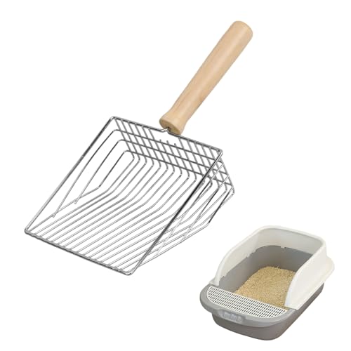 Elitecran Katzenstreuschaufel aus Metall, Katzenschaufel für katzenklo, Streuschaufel Katzen mit Holzgriff, Reinigungsschaufel für Katzentoilette, Katzenstreu Siebschaufel, Metal Cat Litter Box Scoop Elitecran Katzenstreuschaufel aus Metall, Katzenschaufel für katzenklo, Streuschaufel Katzen mit Holzgriff, Reinigungsschaufel für Katzentoilette, Katzenstreu Siebschaufel, Metal Cat Litter Box Scoop von Elitecran