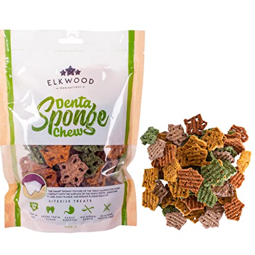 Elkwood Natural Dog Dental Training Treats 100g | Schwamm Dental Chew zur Zahnreinigung & frischen Atem | fettarme & getreidefreie Hundeleckerlis zur Entfernung von Plaque und Zahnstein - ohne Elkwood Natural Dog Dental Training Treats 100g | Schwamm Dental Chew zur Zahnreinigung & frischen Atem | fettarme & getreidefreie Hundeleckerlis zur Entfernung von Plaque und Zahnstein - ohne von Elkwood