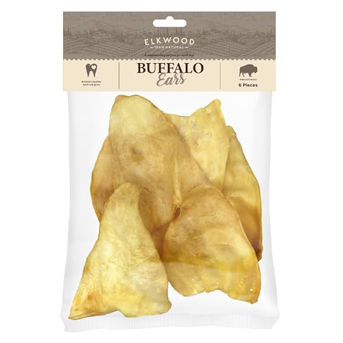 Elkwood Natural Ears Kau-Leckerlis (6 Stück) | 100% natürlich & getreidefrei langanhaltend schmackhafte Snacks | reich an Protein, Eisen & Vitamin B – unterstützt starke Zähne, Muskeln, Gehirn von Elkwood