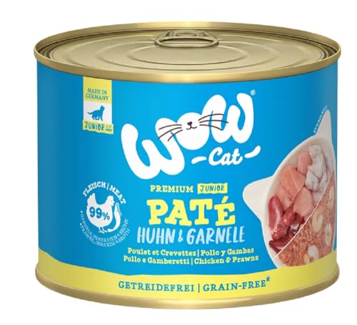 Wow Cat Junior Paté Huhn & Garnele 6x200g von Ellasdekokrempel