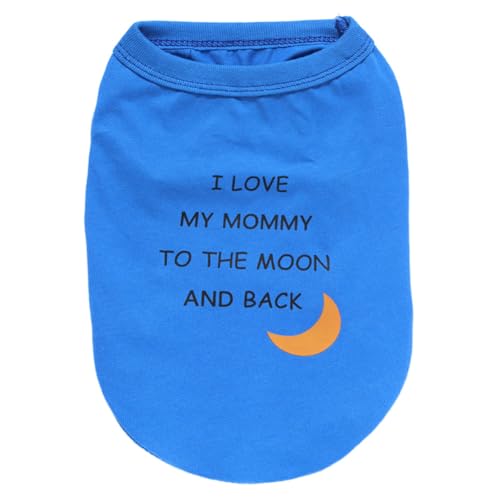 Elledia Sommer-T-Shirt für Hunde, Baumwolle, Aufschrift "I Love My Mommy to The Moon and Back", ärmellose Kleidung, Haustier-Sommer-T-Shirt, Weste, Kleidung, Welpen, weiche Bekleidung für Jungen Elledia Sommer-T-Shirt für Hunde, Baumwolle, Aufschrift "I Love My Mommy to The Moon and Back", ärmellose Kleidung, Haustier-Sommer-T-Shirt, Weste, Kleidung, Welpen, weiche Bekleidung für Jungen von Elledia