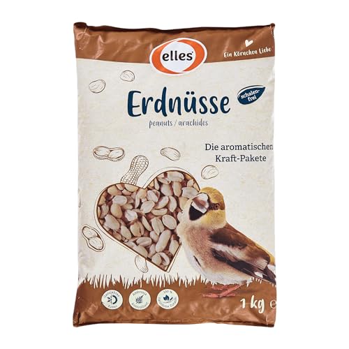 Elles Erdnüsse für Wildvögel 15 x 1kg I 100% natürlich I Schalenfrei & aromatisch I Energiereiche Ganzjahresfütterung von Elles