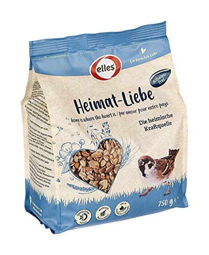 Elles Heimat-Liebe 750g I Premium Vogelfutter-Mischung aus Deutschen Zutaten I 100% natürlich, schalenfrei & optimal für Wildvögel I Ambrosia kontrolliert von Elles