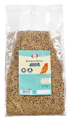 Elles Premium Kanarienfutter 2,5kg I Artgerechtes, natürliches Vogelfutter | Mit Vitaminen, Jod & Mineralien I Ohne Zusatzstoffe I Unterstützt Gesundheit & Vitalität von Elles