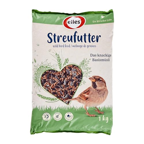 Elles Streufutter 1kg I Klassisches Wildvogelfutter zur Ganzjahresfütterung | 100% natürlich | Ideal für Gemischtfresser von Elles