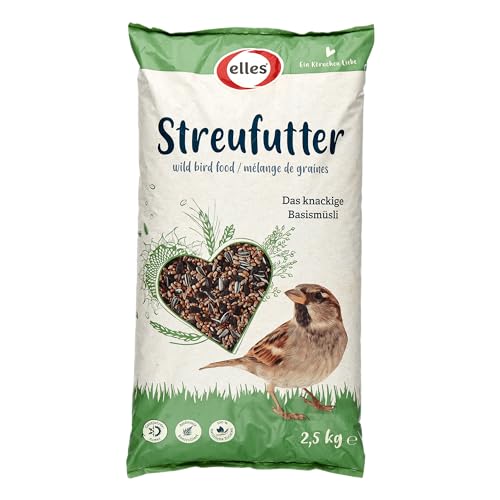 Elles Streufutter 6 x 2,5 kg Basismüsli I Klassisches Wildvogelfutter zur Ganzjahresfütterung | 100% natürlich | Ideal für Gemischtfresser | Ambrosia kontrolliert… von Elles