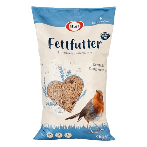 elles Fettfutter 3 x 5kg I Energiespender mit 100% natürlichen Zutaten | Ganzjähriges Wildvogelfutter für prächtige Gartenvögel | Schalenfrei | Ideal für Terrasse & Balkon… von Elles