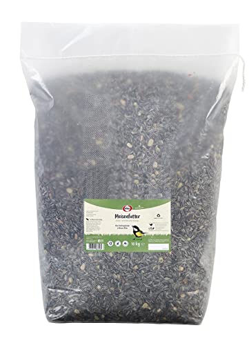 Elles Meisenfutter 10 kg | Energiereiches Ganzjahresfutter für Vögel I Mix aus Sonnenblumenkernen, Erdnüssen & Hanfsaat I Ideal für Futterhäuschen & Bodenfütterung von Elles