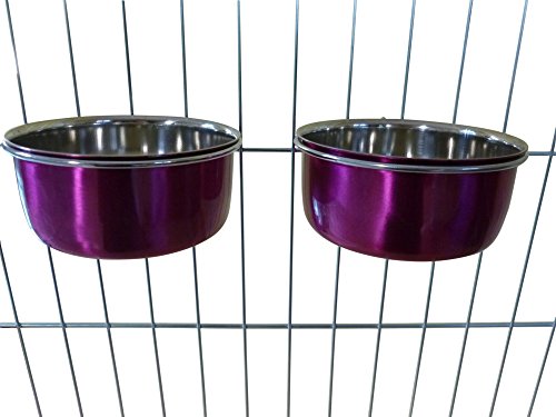 Ellie-Bo 1 Paar Hundenäpfe für Kisten/Käfige, klein, 0,6 Liter, Pink von Ellie-Bo