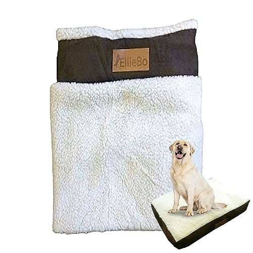 Ellie-Bo Ersatz Hundebett Cover mit Faux Wildleder und Schaffell, 107 cm, Large, Braun von Ellie-Bo