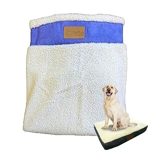 Ellie-Bo Ersatz Hundebett Cover mit Faux Wildleder und Schaffell, 122 cm, 117 x 75 cm, 2 x große, blau Ellie-Bo Ersatz Hundebett Cover mit Faux Wildleder und Schaffell, 122 cm, 117 x 75 cm, 2 x große, blau von Ellie-Bo