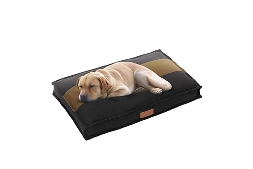 Ellie-Bo Hundebett, 100 x 66 cm, gestreift, Schwarz/Braun von Ellie-Bo