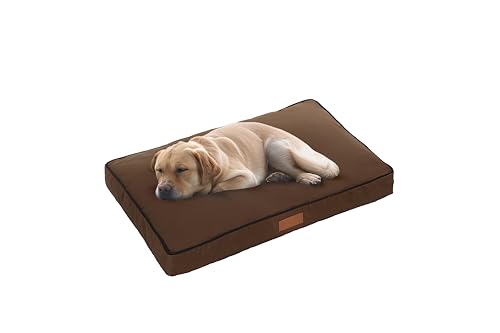 Ellie-Bo Hundebett für Innen, Matratze weich und waschbar, Bezug: wasserfestes Oxford-Gewebe, Füllung: Polyesterfaser, für 107-cm-Hundekäfig, Größe XL: 100 x 66 x 10 cm, braun mit schwarzen Paspeln Ellie-Bo Hundebett für Innen, Matratze weich und waschbar, Bezug: wasserfestes Oxford-Gewebe, Füllung: Polyesterfaser, für 107-cm-Hundekäfig, Größe XL: 100 x 66 x 10 cm, braun mit schwarzen Paspeln von Ellie-Bo