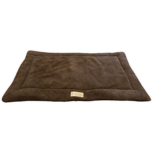 Ellie-Bo Hundebett aus Sherpa-Fleece, braun, geeignet für Hundekäfig mit 107 cm von Ellie-Bo