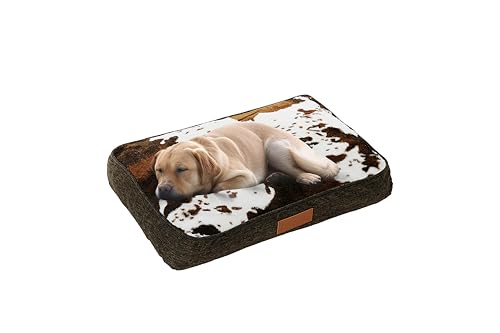 Ellie-Bo Hundebett mit Rindsleder-Muster, 87 x 57 cm von Ellie-Bo