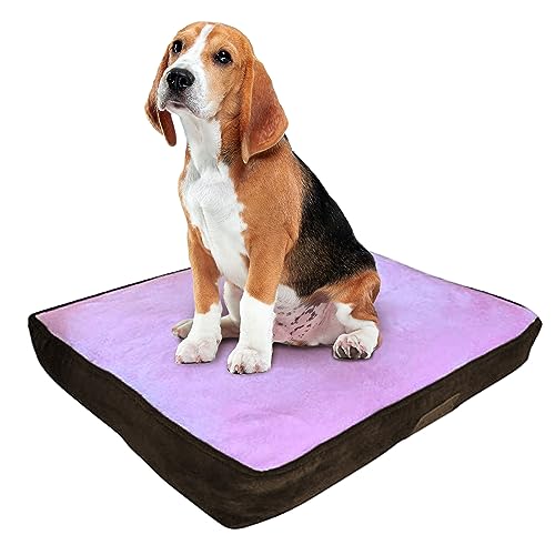 Ellie-Bo Hundekäfig Hundebox, 71 cm x 48 cm, Hundebett, braune Cordwände und rosa Kunstfellbelag von Ellie-Bo
