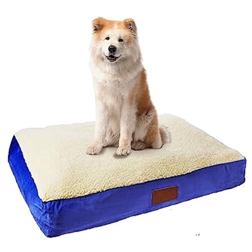 Ellie-Bo Orthopädisches Hundebett mit Memory-Schaum, mit Schutzbezug aus Kunst-Wildleder und Schaffell in Blau und Weiß, Größe M, 71 x 48 x 6 cm, für den 76-cm-Hundekäfig Ellie-Bo Orthopädisches Hundebett mit Memory-Schaum, mit Schutzbezug aus Kunst-Wildleder und Schaffell in Blau und Weiß, Größe M, 71 x 48 x 6 cm, für den 76-cm-Hundekäfig von Ellie-Bo