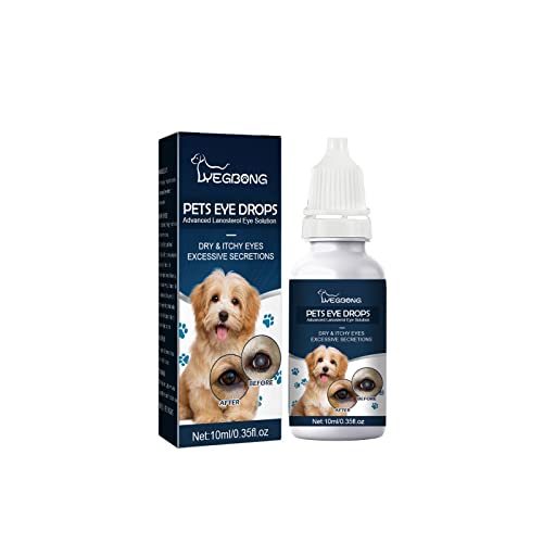 Ellisalano Pet Eye Drops für Katzen und Hunde zur Entfernung von Tränenflecken zur Linderung von Augenjucken Sanfte Reinigungstropfen (10ML) von Ellisalano