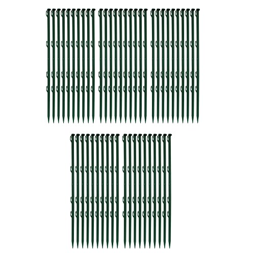 Ellofence 50 Stück Weidezaunpfähle grün aus Plastik, Gesamthöhe 72 cm (Packung à 50 Stück) von Ellofence