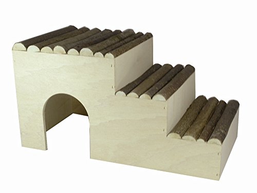 Elmato 10425, Meerschweinchenhaus Stufenhaus Nagerhaus Treppe Rampe, 42x22x23cm von Elmato