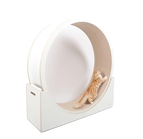 Elmato Katzenlaufrad Simba L & XXL ca. 120 cm / 140 cm in weiß/beige & grau/meliert (beige, 120 cm) von Elmato