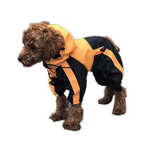 Elonglin Regenjacken für Hunde Regenmantel wasserdicht mit Kapuze Poncho für große mittlere Kleine Hund B Orange L-XS Elonglin Regenjacken für Hunde Regenmantel wasserdicht mit Kapuze Poncho für große mittlere Kleine Hund B Orange L-XS von Elonglin