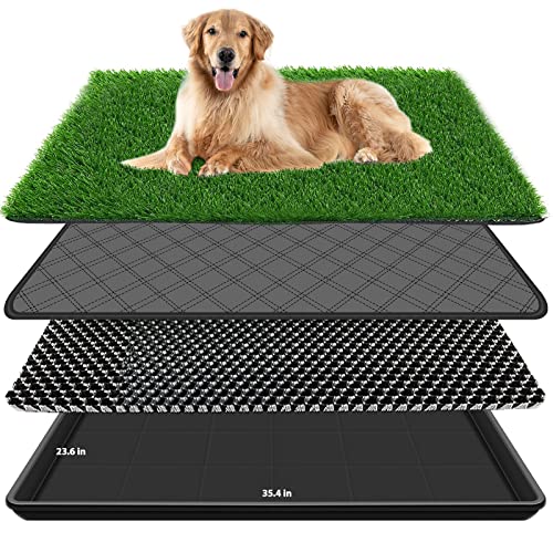 Embellbatt Hunde Gras Pad mit Tablett, Hund Töpfchen Gras für Welpen Training, Wiederverwendbare Trainingsunterlagen für Hunde Kunstrasen für Hunde zum Pinkeln im Innen- und Außenbereich (60 * 90CM) Embellbatt Hunde Gras Pad mit Tablett, Hund Töpfchen Gras für Welpen Training, Wiederverwendbare Trainingsunterlagen für Hunde Kunstrasen für Hunde zum Pinkeln im Innen- und Außenbereich (60 * 90CM) von Embellbatt