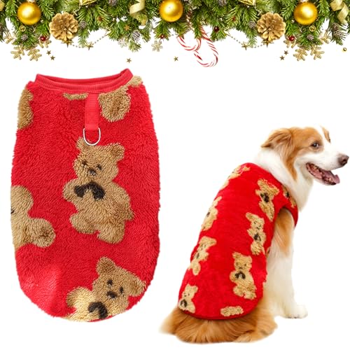 Hunde-Weihnachtsoutfit für große Hunde, Weihnachtspullover, rot, warmes Hunde-Outfit, Neujahrskleidung, Zubehör, weicher, klassischer Haustierpullover für mittelgroße und große Hunde, Corgi Pitbulls Hunde-Weihnachtsoutfit für große Hunde, Weihnachtspullover, rot, warmes Hunde-Outfit, Neujahrskleidung, Zubehör, weicher, klassischer Haustierpullover für mittelgroße und große Hunde, Corgi Pitbulls von Embhlitfe