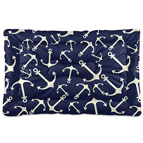 Emelivor Marine-nautisches Hunde- und Katzenbett, waschbar, rutschfest, rechteckig, bequeme Hundehütten-Pads für kleine, mittelgroße und Laege-Hunde, Katzen, 45,7 x 61 cm von Emelivor