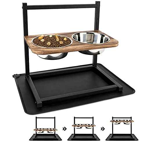 Emfogoo Erhöhter Hundenapf, Ständer für Hunde, verstellbar, 3 Höhen, 12,7 cm, 22,9 cm, 33 cm, mit Matte gegen Verschütten, erhöhter Futternapf für große Hunde, 16,5 x 16 Zoll Emfogoo Erhöhter Hundenapf, Ständer für Hunde, verstellbar, 3 Höhen, 12,7 cm, 22,9 cm, 33 cm, mit Matte gegen Verschütten, erhöhter Futternapf für große Hunde, 16,5 x 16 Zoll von Emfogoo