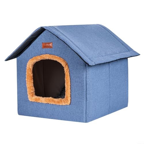 Emiif Katzenhaus für den Außenbereich, winterbeständig, Haustierheim, Outdoor-Hundevilla-Zelt, wilde Katze, Hundehütte, 50 x 41 x 48 cm, Blau von Emiif