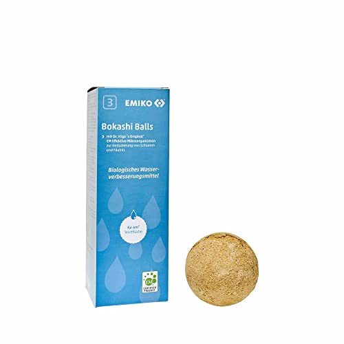 EMIKO Bokashi Balls, Schachtel zu 3 Stück Biologische Teich- und Gewässerpflege zur Reduzierung der Sedimentschicht I Wasserverbesserungsmittel für Teiche und Aquarien von Emiko
