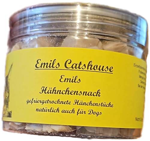 Emils Catshouse Hähnchen Snack, Gefriergetrocknete Hähnchenstücke für Katzen und Hunde Emils Catshouse Hähnchen Snack, Gefriergetrocknete Hähnchenstücke für Katzen und Hunde von Emils Catshouse